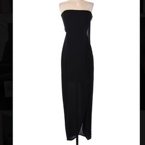 BCBG MaxAzria Black Long “Jesse” Strapless Tulip Hem Dress Size 8